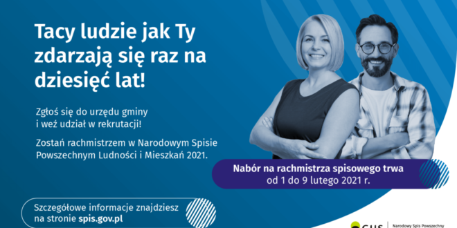 Baner - Nabór na rachmistrza spisowego Powszechnego 2021